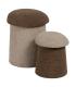 S/2 PUF BEIGE-MARRÓN TEJIDO 40 X 40 X 48 CM