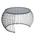 S/2 MESA CENTRO NEGRO METAL-CRISTAL 89 X 80 X 51 CM
