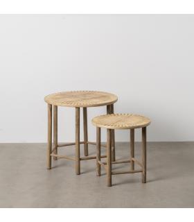 S/2 MESITAS NATURAL BAMBÚ 50 X 50 X 48 CM