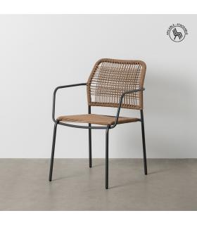 SILLA BEIGE-ANTRACITA ACERO EXTERIOR 53 X 63 X 78 CM