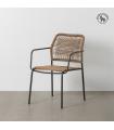 SILLA BEIGE-ANTRACITA ACERO EXTERIOR 53 X 63 X 78 CM