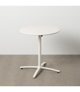 MESA AUXILIAR PLEGABLE BLANCO ACERO 70 X 70 X 72 CM