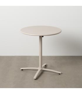 MESA AUXILIAR PLEGABLE TAUPE ACERO 70 X 70 X 72 CM