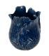 JARRÓN AZUL CERÁMICA DECORACIÓN 17 X 16 X 20 CM