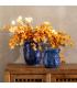 JARRÓN AZUL CERÁMICA DECORACIÓN 17 X 16 X 20 CM