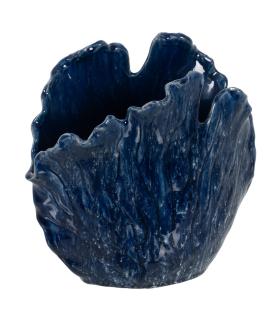 JARRÓN AZUL CERÁMICA DECORACIÓN 23 X 14 X 21,50 CM