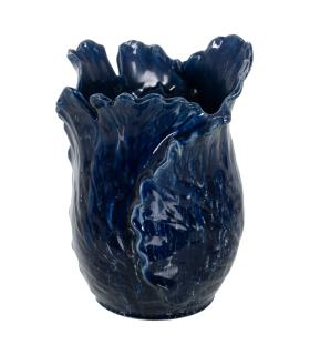 JARRÓN AZUL CERÁMICA DECORACIÓN 21 X 21 X 27 CM