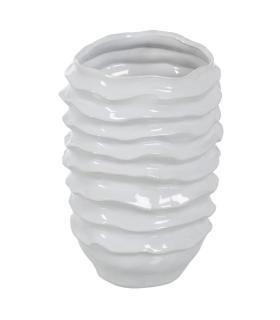 JARRÓN BLANCO CERÁMICA DECORACIÓN 18,50 X 18 X 27,50 CM