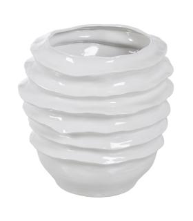 JARRÓN BLANCO CERÁMICA DECORACIÓN 44,50 X 44 X 46,50 CM