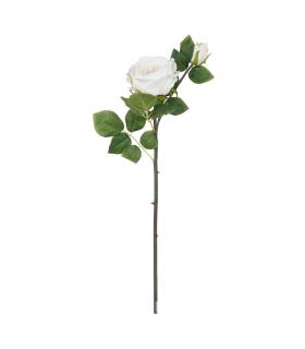 FLOR ROSA BLANCO PVC-TEJIDO DECORACIÓN 69 CM