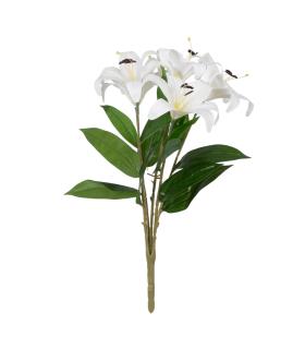FLOR LIRIO BLANCO GOMA DECORACIÓN 58 CM