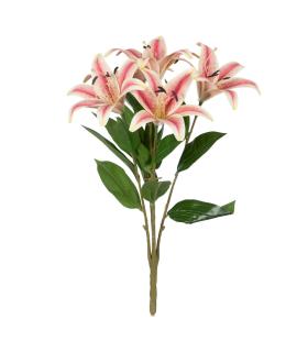 FLOR LIRIO ROSA GOMA DECORACIÓN 58 CM