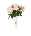 BOUQUET ROSAS ROSA PVC-TEJIDO DECORACIÓN 43 CM