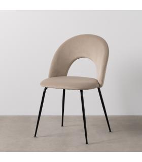 SILLA BEIGE TEJIDO-METAL CONTRACT 49 X 60 X 81 CM