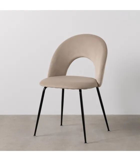 SILLA BEIGE TEJIDO-METAL CONTRACT 49 X 60 X 81 CM