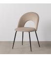 Beige fabric-metal contract chair 49 x 60 x 81 cm