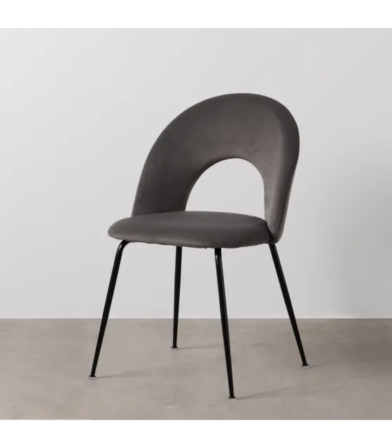 SILLA TAUPE TEJIDO-METAL CONTRACT 49 X 60 X 81 CM