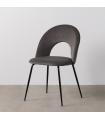 Taupe fabric-metal contract chair 49 x 60 x 81 cm