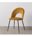 Ochre fabric-metal contract chair 49 x 60 x 81 cm