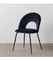 Blue fabric-metal contract chair 49 x 60 x 81 cm