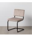 Beige fabric-metal contract chair 48 x 56 x 82 cm