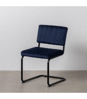SILLA AZUL TEJIDO-METAL CONTRACT 48 X 56 X 82 CM
