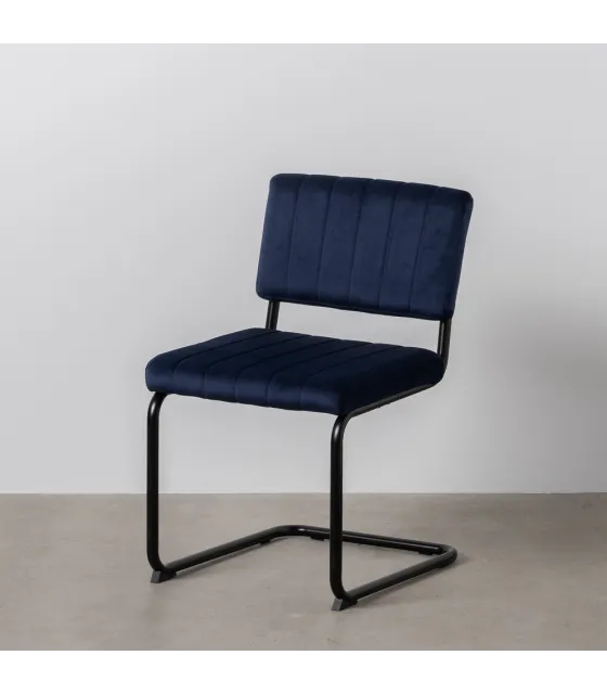 SILLA AZUL TEJIDO-METAL CONTRACT 48 X 56 X 82 CM