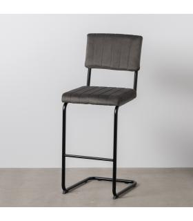 TABURETE TAUPE TEJIDO-METAL CONTRACT 44 X 50 X 115 CM