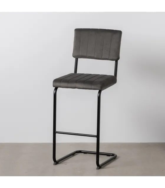 TABURETE TAUPE TEJIDO-METAL CONTRACT 44 X 50 X 115 CM
