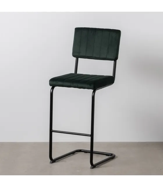 TABURETE VERDE TEJIDO-METAL CONTRACT 44 X 50 X 115 CM