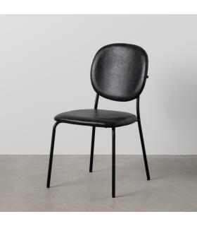 SILLA NEGRO PU/METAL SALÓN 48 X 53 X 84 CM