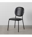 SILLA NEGRO PU/METAL SALÓN 48 X 53 X 84 CM