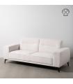 Cream Fabric and Metal 3-Seater Sofa 220 x 87 x 85 cm