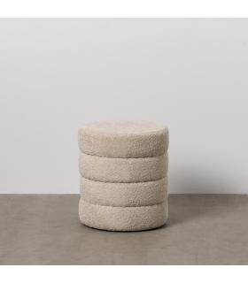 PUF BEIGE TEJIDO SALÓN 42 X 42 X 46 CM