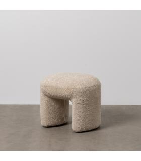 TABURETE BEIGE TEJIDO SALÓN 46 X 44 X 41 CM