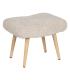 BANQUETA BEIGE TEJIDO-MADERA SALÓN 53 X 38 X 41 CM