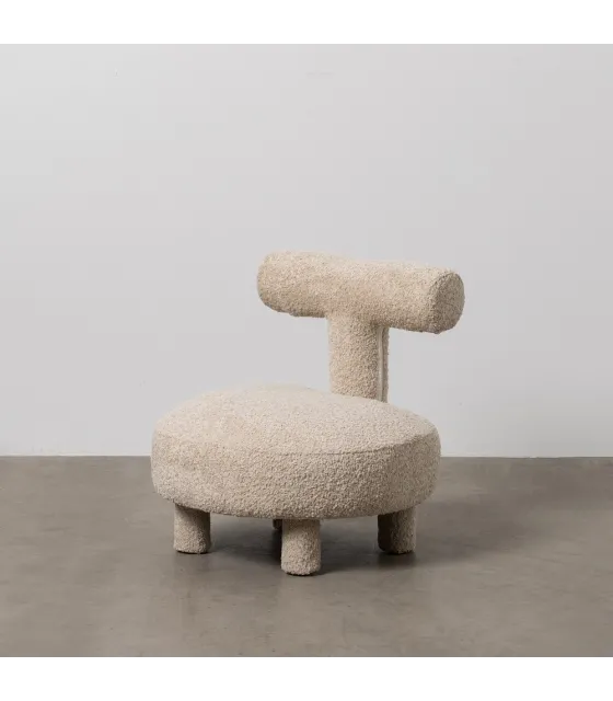 SILLA BEIGE TEJIDO SALÓN 51 X 51 X 49 CM