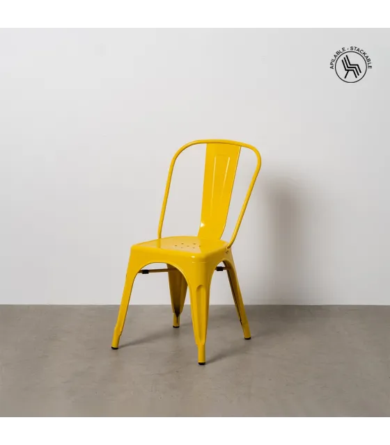 SILLA APILABLE AMARILLO METAL DALLAS 45 X 52,50 X 85 CM