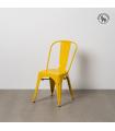 Dallas yellow metal stackable chair 45 x 52.5 x 85 cm