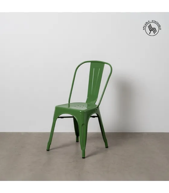 SILLA APILABLE VERDE METAL DALLAS 45 X 52,50 X 85 CM