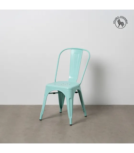 SILLA APILABLE TURQUESA METAL DALLAS 45 X 52,50 X 85 CM
