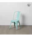 Dallas turquoise metal stackable chair 45 x 52.5 x 85 cm