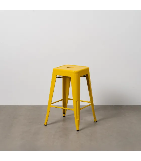 TABURETE AMARILLO METAL DALLAS 42 X 42 X 61,20 CM