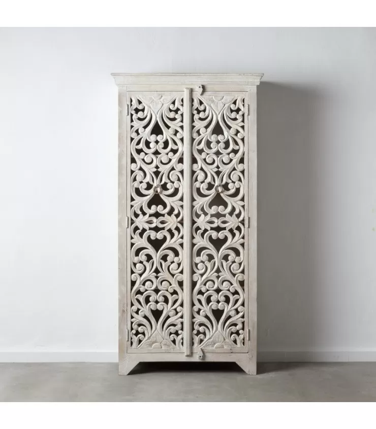 Wood carving wardrobe wood 90 x 40 x 180 cm