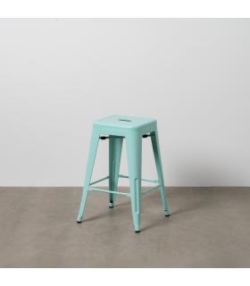 TABURETE TURQUESA METAL DALLAS 42 X 42 X 61,20 CM