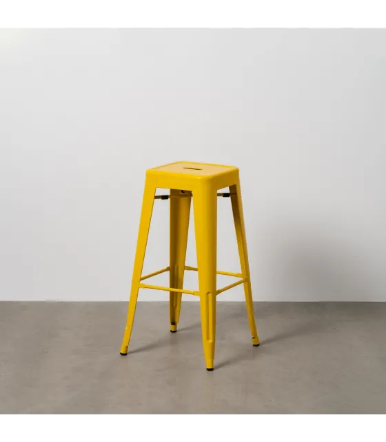 TABURETE AMARILLO METAL DALLAS 43,50 X 43,50 X 76,50 CM