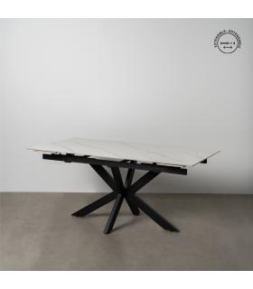 MESA EXTENSIBLE BLANCO-NEGRO 170 X 90 X 76 CM