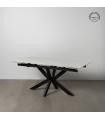 MESA EXTENSIBLE BLANCO-NEGRO 170 X 90 X 76 CM
