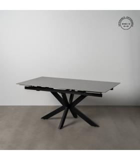 MESA EXTENSIBLE GRIS-NEGRO 170 X 90 X 76 CM