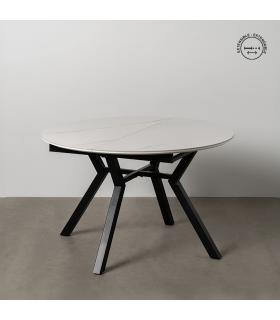 MESA EXTENSIBLE BLANCO-NEGRO 120 X 120 X 75 CM